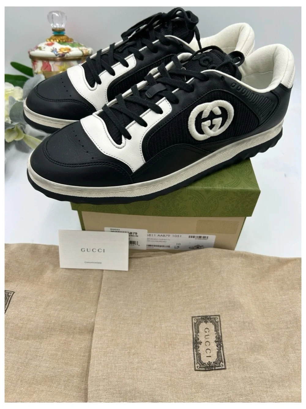 Gucci MAC 80 low top leather sneakers size 10 fits 10.5 US